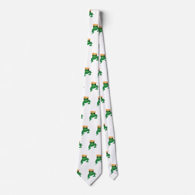 Frogster Green Frog Art Krawatte (Vorderseite)