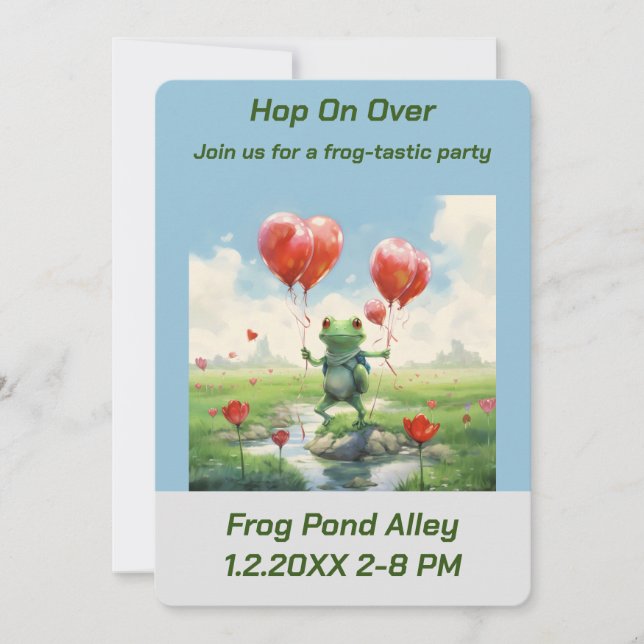 FrogTastic Geburtstagsparty Einladung (Vorderseite)