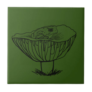 Frogy auf einem Pilz Fliese