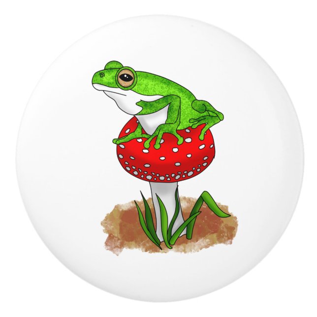 Frögy | Funny Frog Keramikknauf (Vorderseite)