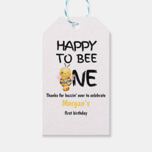 Froh, eine zu sein - Honey Yellow Mädchen 1. Gebur Geschenkanhänger
