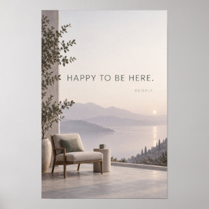 Froh, hier zu sein Minimalistische, ruhige Bergans Poster