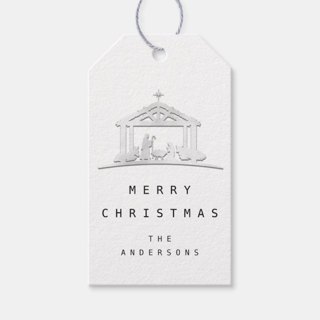 Froh, Weihnachten von der heiligen Familie zu bene Geschenkanhänger (Vorderseite)