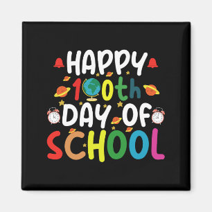 Frohe 100. Schultag Lehrer Schüler Magnet