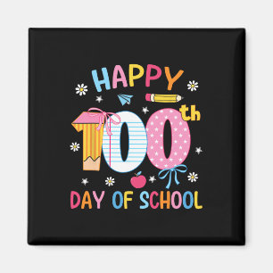 Frohe 100. Schultage 100 Tage Schule Lehren Magnet