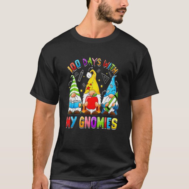 Frohe 100. Schultage Drei Gnome Virtueller Tee (Vorderseite)
