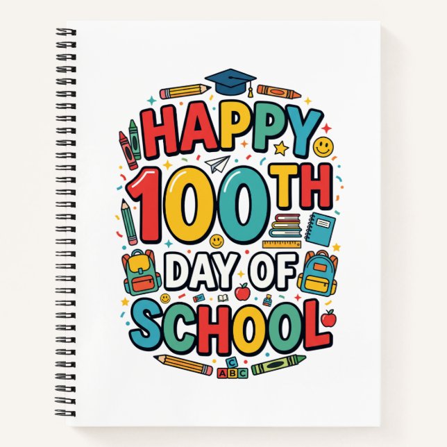 Frohe 100. Schultage | Klassenfeier Notizbuch (Vorderseite)