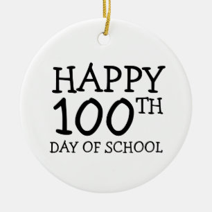 Frohe 100. Schultagsweihnachten Keramik Ornament