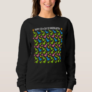 Frohe 100. Tag im Kindergarten Kinder Schule Dino Sweatshirt