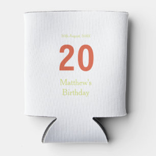 frohe 20. Geburtstag grün orange bold retro Boho Dosenkühler