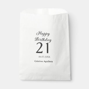 Frohe 21. Geburtstag fettschrift einfache Namen mi Geschenktütchen