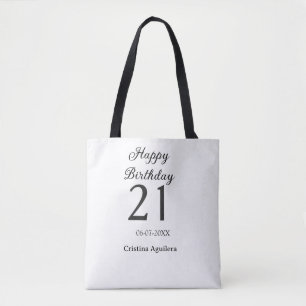 Frohe 21. Geburtstag fettschrift einfache Namen mi Tasche