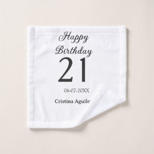 Frohe 21. Geburtstag fettschrift einfache Namen mi Waschlappen