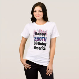Frohe 250. Amerika Patriotische Feuerwerke 4. Juli Tri-Blend Shirt