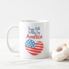 Frohe 250. Geburtstag Amerika, Flagge Herz 1776-20 Kaffeetasse