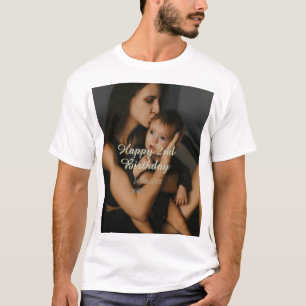 Frohe 2. Geburtstag Kinder Baby Mutter gelb grau n T-Shirt
