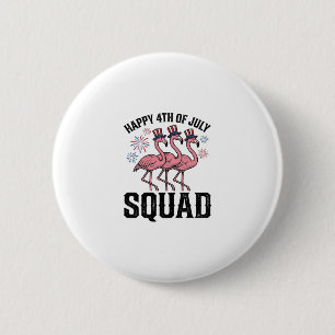 Frohe 4. Juli Flamingo Squad Vektordesign_1 Button