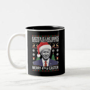 Frohe 4. Osterfest Biden Ugly Weihnachten Zweifarbige Tasse
