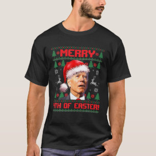 Frohe 4. Osterfest Joe Biden Weihnachten hässlich T-Shirt