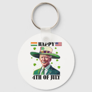 Frohe 4. Ostern Lustiger Joe Biden St Patricks Da Schlüsselanhänger