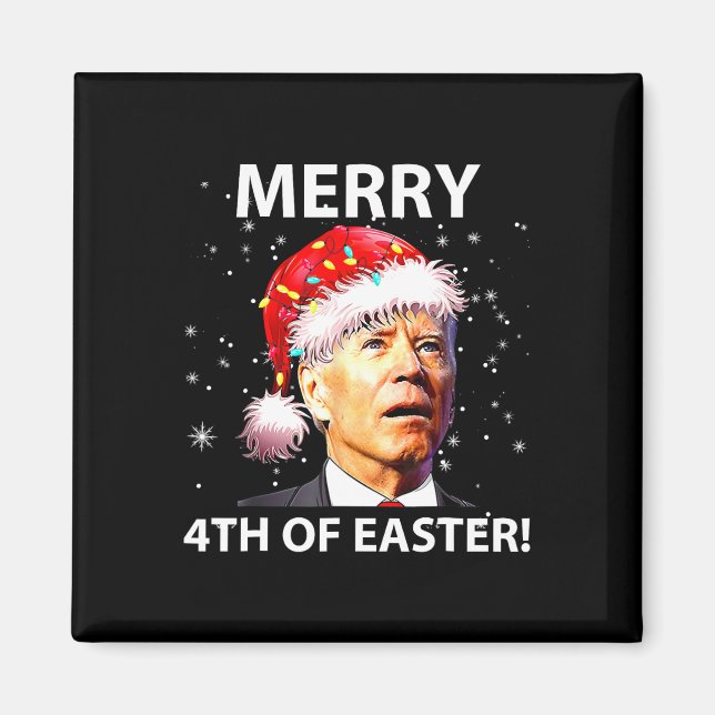 Frohe 4. Osterspass Joe Biden Weihnachten hässlich Magnet (Vorne)