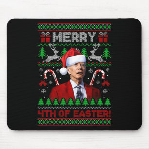 Frohe 4. Osterspass Joe Biden Weihnachten Ugly 2 Mousepad