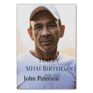 Frohe 50. Geburtstag Name Foto Jahr Mann einfach m Tischnummer