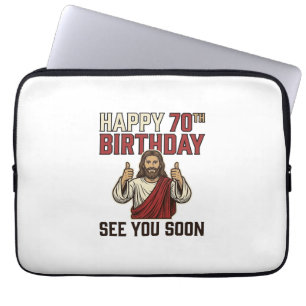 Frohe 70. Geburtstag sehen Sie bald Vintage-Shirt Laptopschutzhülle
