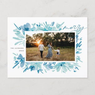 Frohe Abstrakte blaue Blume Weihnachten