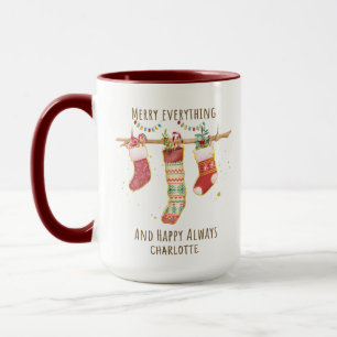 Frohe alles glücklich immer Weihnachten Strümpfe Tasse