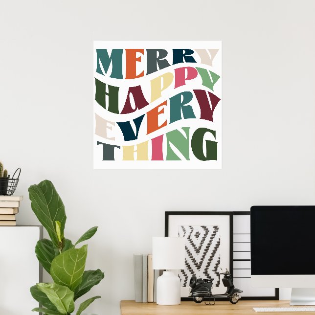 Frohe Alles Groovy Weihnachten Poster (Heimbüro)