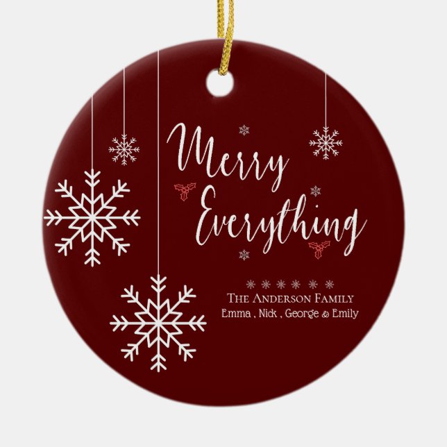 Frohe alles Personalisierte Weihnachten Keramik Ornament (Vorne)