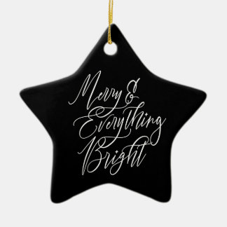 Frohe & Alles strahlt Schwarz Keramik Ornament
