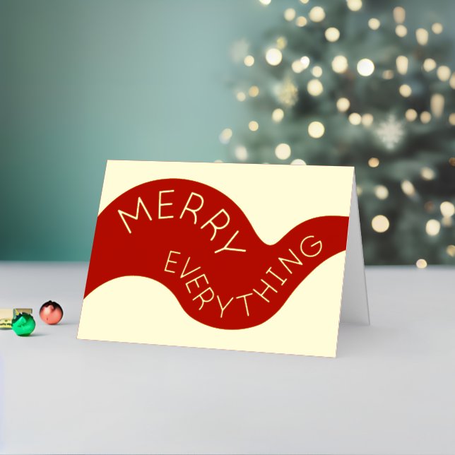 Frohe Alles Typografie Holiday Red Gold Foil (Feiertag In Situ 2)