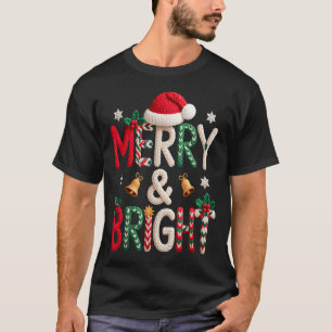 Frohe & Helle Weihnachten Santa Hut Häkeln Str T-Shirt
