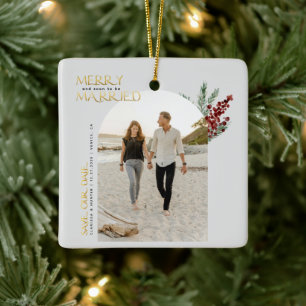 Frohe bald Hochzeit Weihnachten Termin vormerken Keramikornament