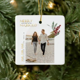 Frohe bald Verheiratet Weihnachten Save the Date C Keramikornament