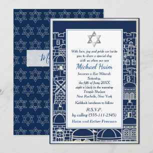Frohe Bar Mitzwa 20XX Tefillin Stylisch Einladung