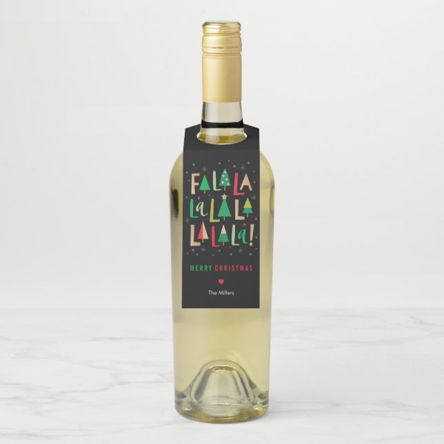 Frohe Bäume Weihnachten Flaschenanhänger (Auf Flasche)