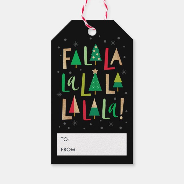 Frohe Bäume Weihnachtsgeschenke Tags Geschenkanhänger (Vorderseite)