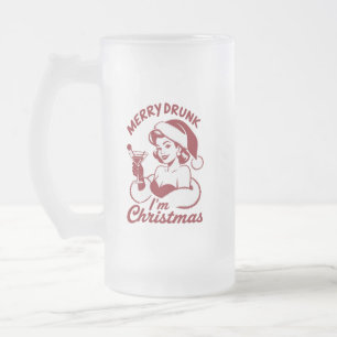 Frohe Besoffen Ich bin Weihnachten Cocktail Snarky Mattglas Bierglas