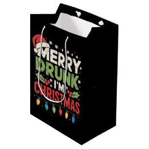 Frohe Besoffen Ich bin Weihnachten Lustiger Santa- Mittlere Geschenktüte