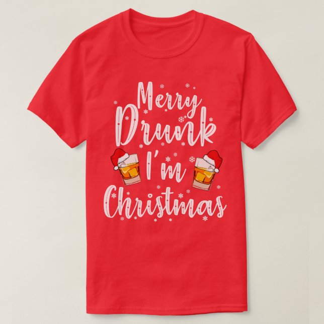 Frohe Betrunkene Weihnachten T-Shirt (Design vorne)