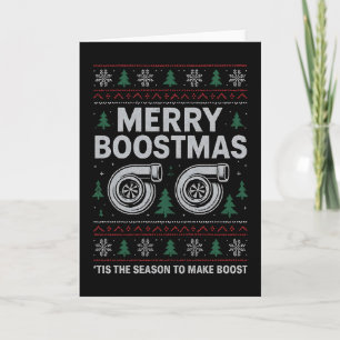 Frohe Boostmas Turbo Weihnachtsauto Rennen Karte