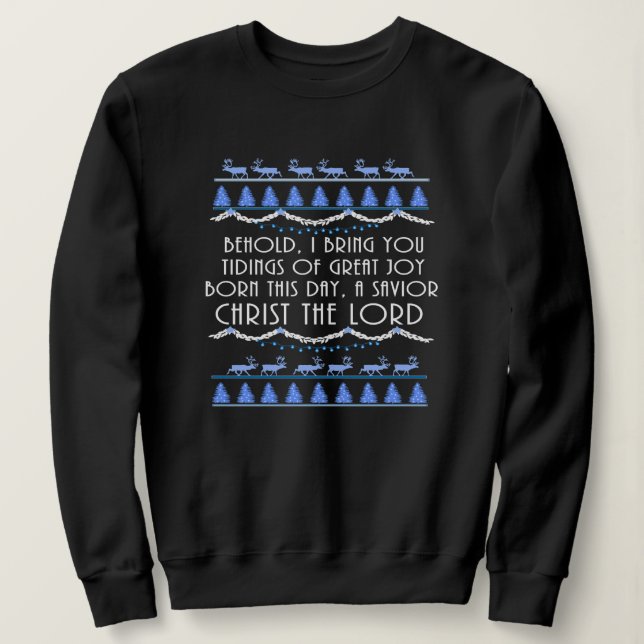 Frohe Botschaft zu Weihnachten Sweatshirt (Design vorne)