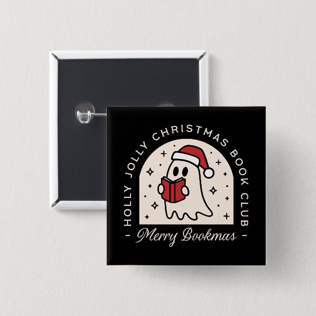 Frohe Buchmacher Liebhaber Weihnachten Button (Vorne & Hinten)