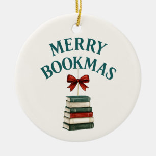 Frohe Buchweihnacht Keramik Ornament