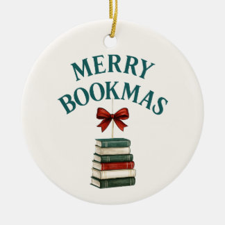 Frohe Buchweihnacht Keramik Ornament