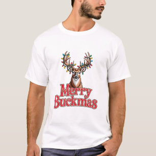 Frohe Buckmas Hirschkopf Jagd Urlaub Weihnachten T-Shirt