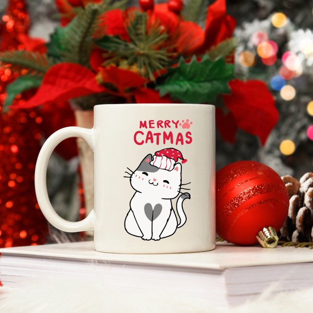 Frohe Catmas Niedliche Weihnachten Kaffeetasse (Von Creator hochgeladen)